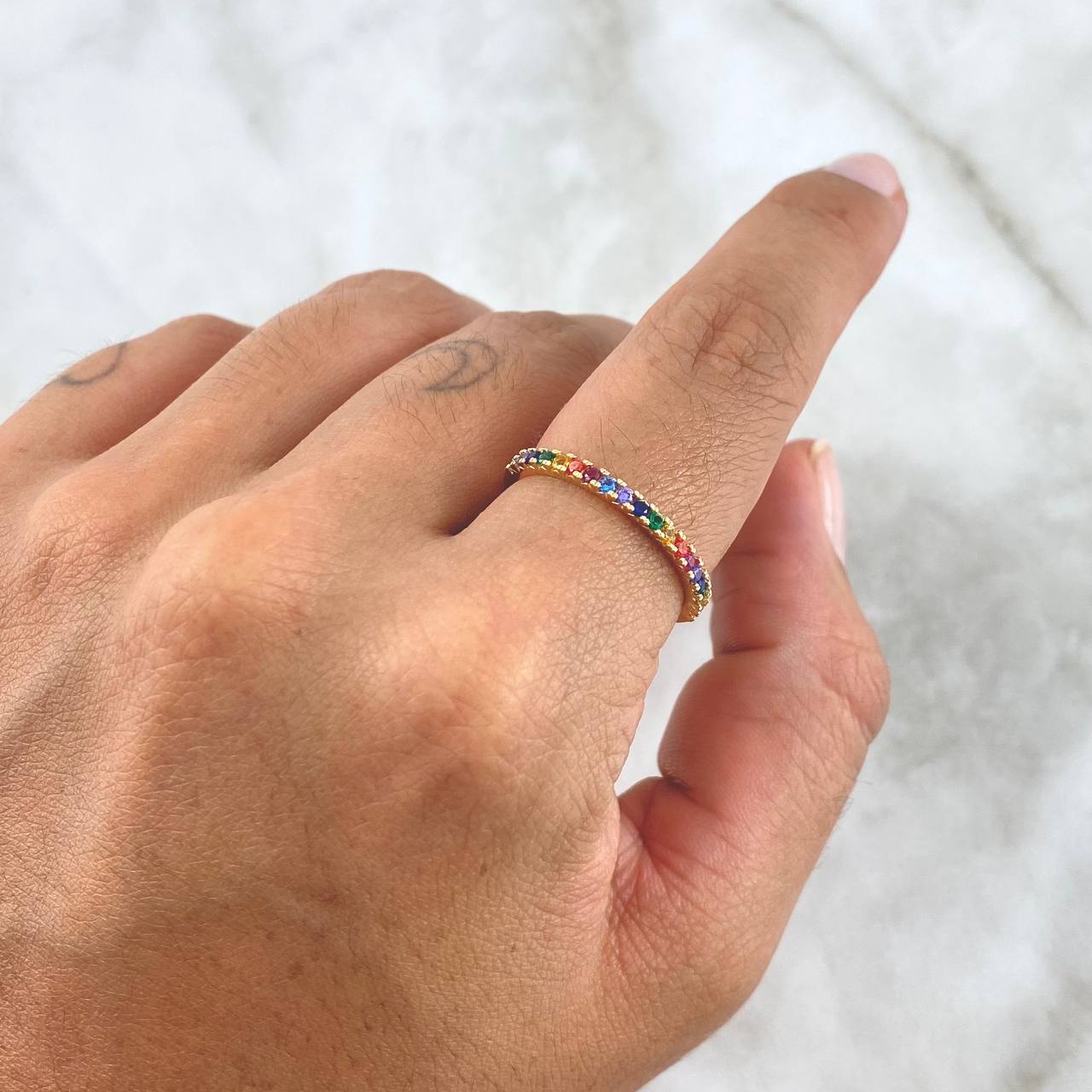 Half Cuban Ring 1.5gr / Size 5 3/4 / 18K Gold *