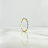 Bubble Ring 1.55gr / Size 7 1/2 / Light Blue Zircons Yellow Gold