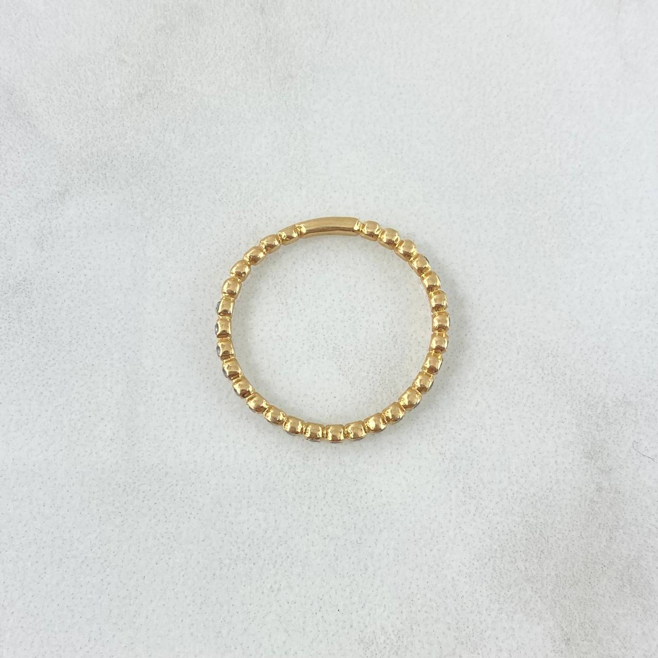 Bubble Ring 1.55gr / Size 7 1/2 / Light Blue Zircons Yellow Gold