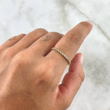 Bubble Ring 1.55gr / Size 7 1/2 / Light Blue Zircons Yellow Gold