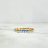 Bubble Ring 1.55gr / Size 7 1/2 / Light Blue Zircons Yellow Gold