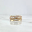 Triple Half Hoop Ring 3.7gr / Size 7 / White Zircons Yellow Gold
