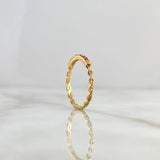 Half Hoop Braided Ring 1.75gr / T6 3/4 / Multicolored Zircons Yellow Gold