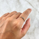 Half Hoop Braided Ring 1.75gr / T6 3/4 / Multicolored Zircons Yellow Gold