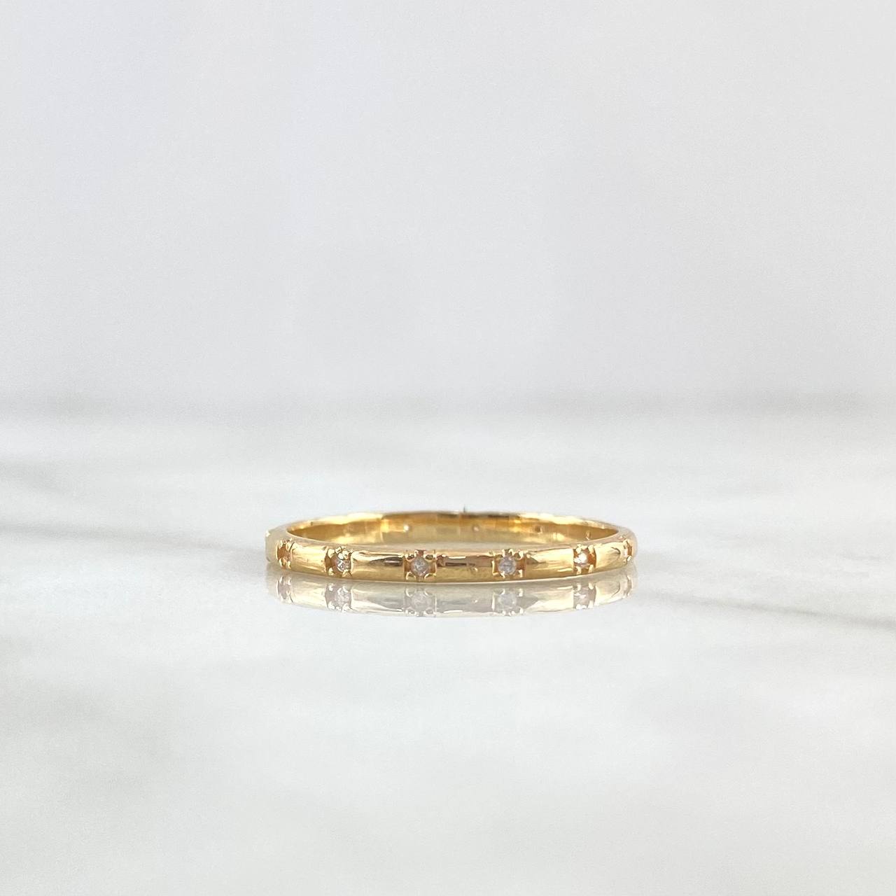 Anillo Morse 1.35gr / T6 1/2 / Circones Blancos Oro Amarillo