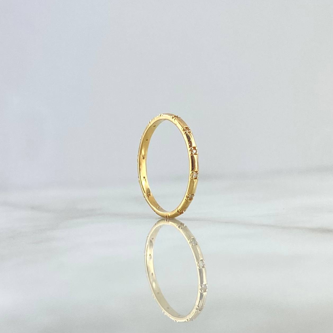 Anillo Morse 1.35gr / T6 1/2 / Circones Blancos Oro Amarillo