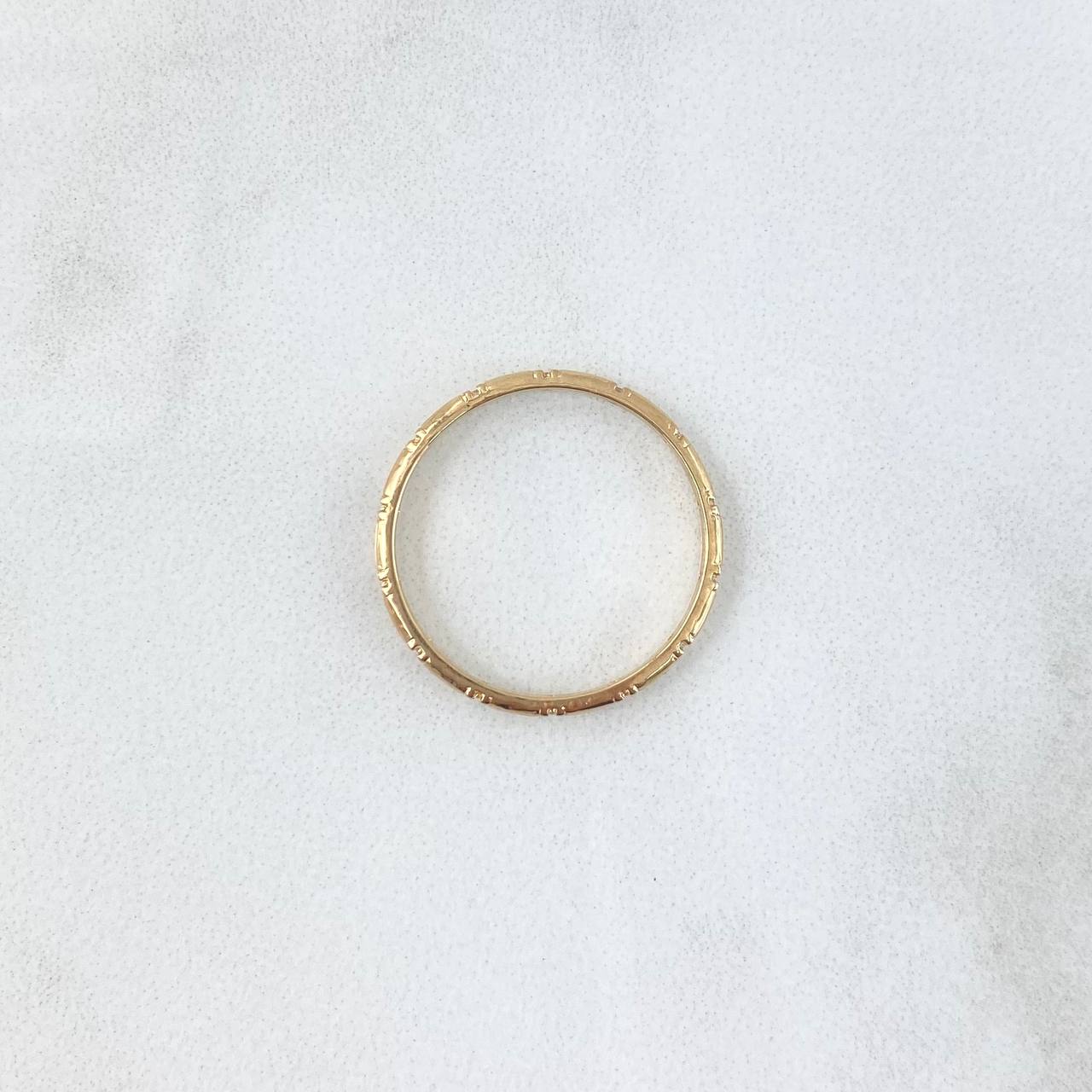 Anillo Morse 1.35gr / T6 1/2 / Circones Blancos Oro Amarillo