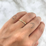 Diamond-Shaped Eye Ring 1.8gr / T6 / Multicolored Zircons Yellow Gold