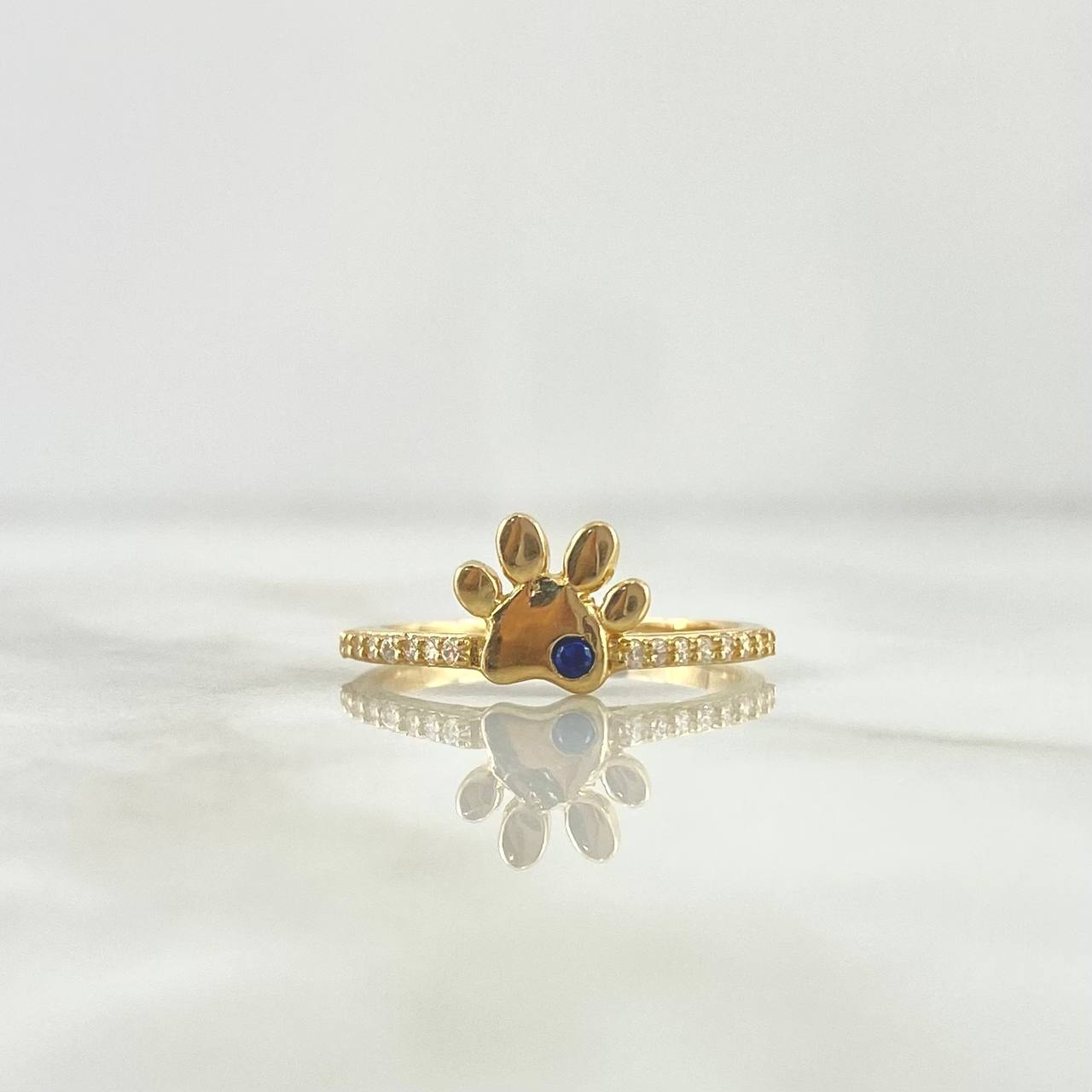 Fingerprint Ring 2.4gr / T6 3/4 / Blue Zircon Yellow Gold