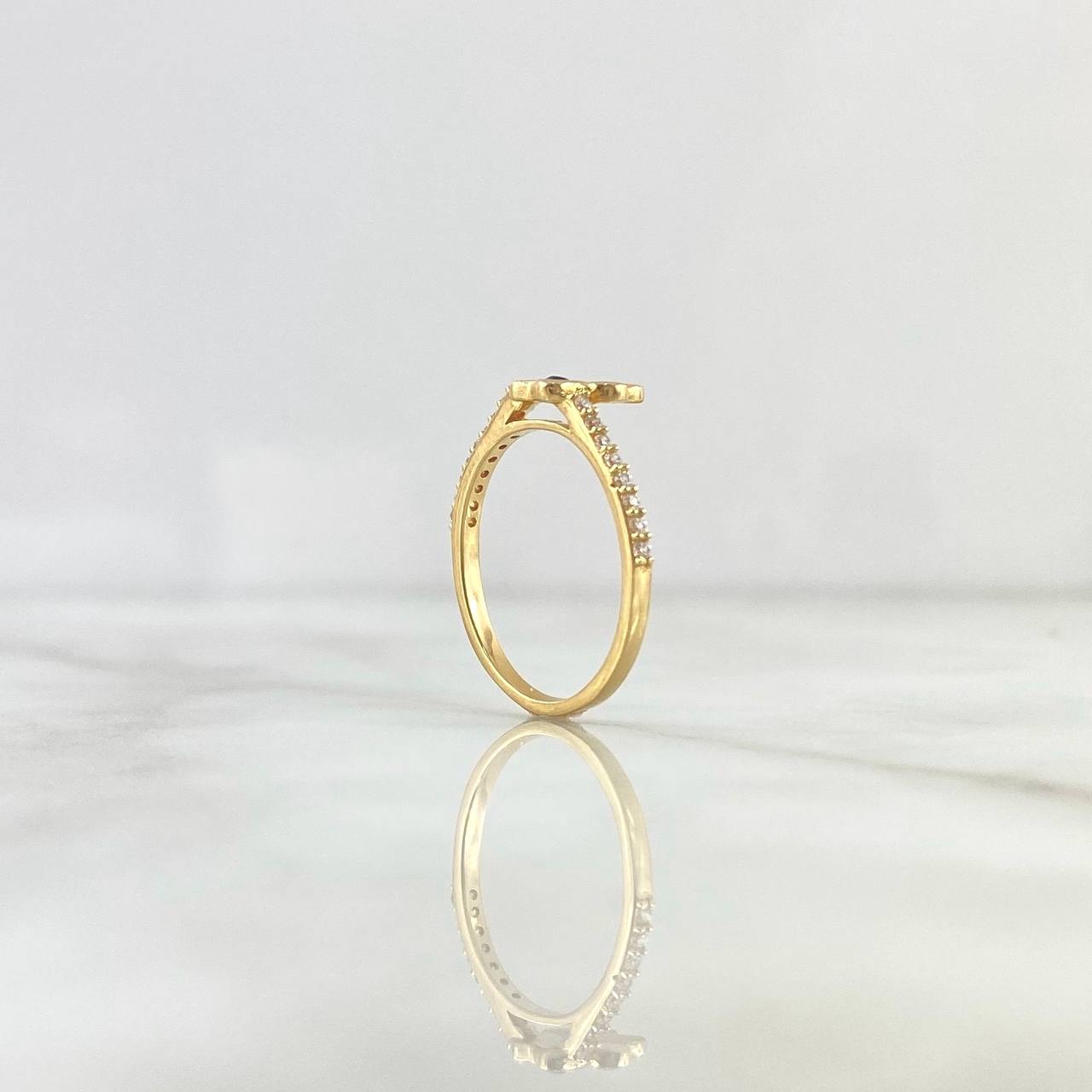 Fingerprint Ring 2.4gr / T6 3/4 / Blue Zircon Yellow Gold