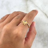 Fingerprint Ring 2.4gr / T6 3/4 / Blue Zircon Yellow Gold