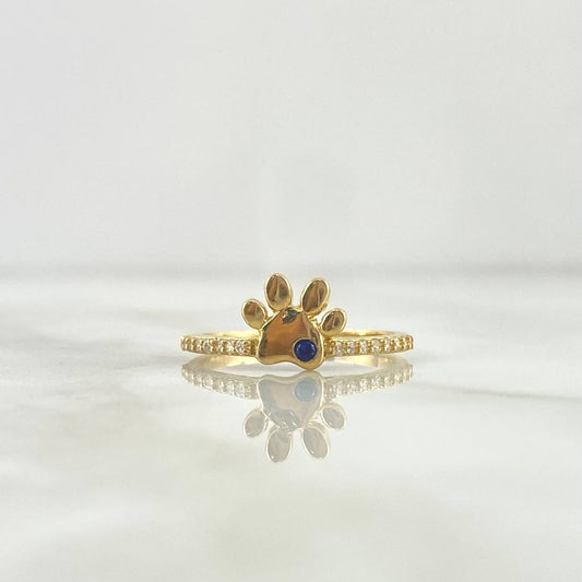 Fingerprint Ring 2.4gr / T6 3/4 / Blue Zircon Yellow Gold