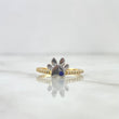 Fingerprint Ring 2.45gr / T6 1/4 / Blue Zircon Two-tone Yellow and White Gold