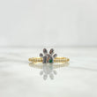 Fingerprint Ring 2.45gr / Size 7 1/4 / Green Zircon Two-tone Yellow and White Gold