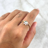 Fingerprint Ring 2.45gr / Size 7 1/4 / Green Zircon Two-tone Yellow and White Gold