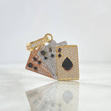 Pendant Poker Cards 5.85gr / 3.2cm / White Zircons Three Golds