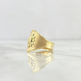 Sun Signet Ring 2gr / Size 7 / Textured Matte 18K Yellow Gold