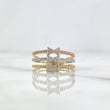 Trio Bow Ring 4.15gr / Size 6 1/2 / White Zircons 18K Yellow Gold