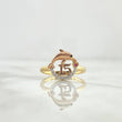 Quinces Dolphin Ring 2.4gr / Size 6 3/4 / White Zircons - Black - Fuchsia Two-tone Yellow and Pink Gold ©
