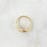 Quinces Dolphin Ring 2.4gr / Size 6 3/4 / White Zircons - Black - Fuchsia Two-tone Yellow and Pink Gold ©