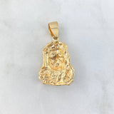 Pendant Face Jesus 10gr / 4cm / White Zircons Blue Eyes Two Golds Yellow White