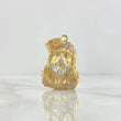 Pendant Face Jesus 10gr / 4cm / White Zircons Blue Eyes Two Golds Yellow White
