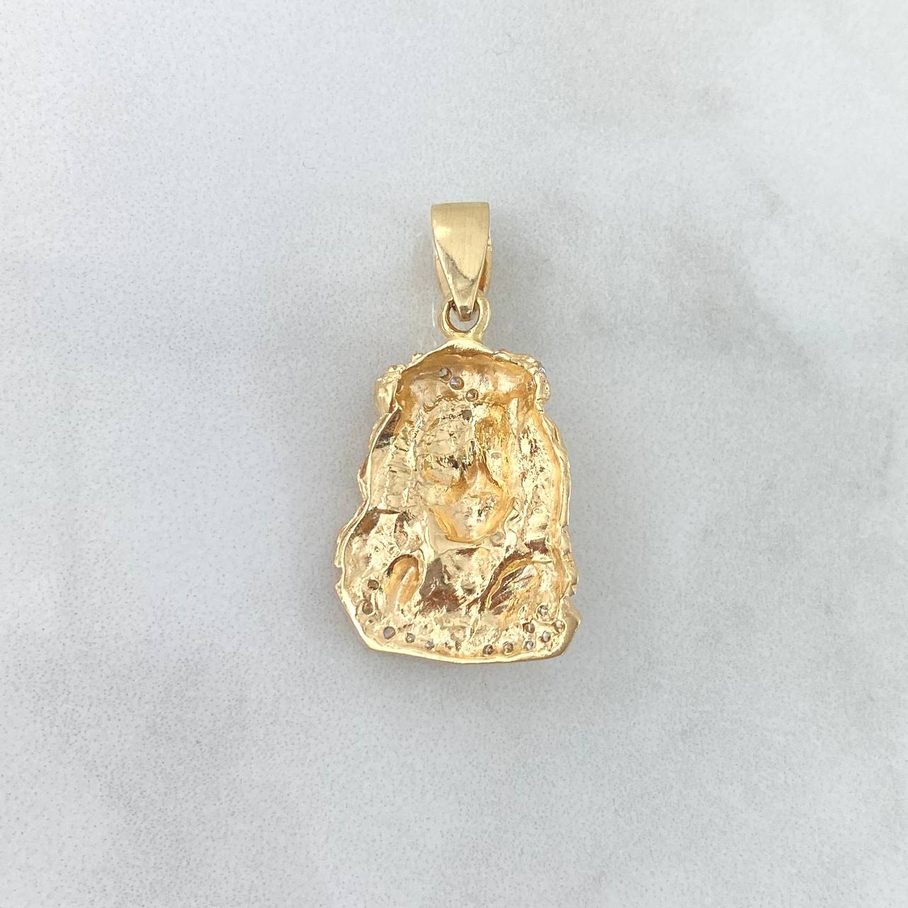 Pendant Face Jesus 6.15gr / 3.4cm / White Zircons Two-tone Yellow White Gold