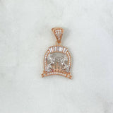 Pendant Horseshoe 3gr / 2.8cm / White Zircons Rose Gold
