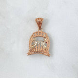 Pendant Horseshoe 3gr / 2.8cm / White Zircons Rose Gold