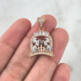 Pendant Horseshoe 3gr / 2.8cm / White Zircons Rose Gold