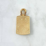 Pendant Horse Plate 19.5gr / 5.2cm / White Zircons - Yellow Gold Horseshoe Charger ©
