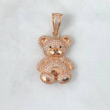 Pendant Bear 7.05gr / 4cm / Black and White Zircons Rose Gold *
