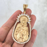 Dije Virgen DeL Carmen Mate 28.05gr / 6.9cm / Circones Blancos Oro Amarillo *