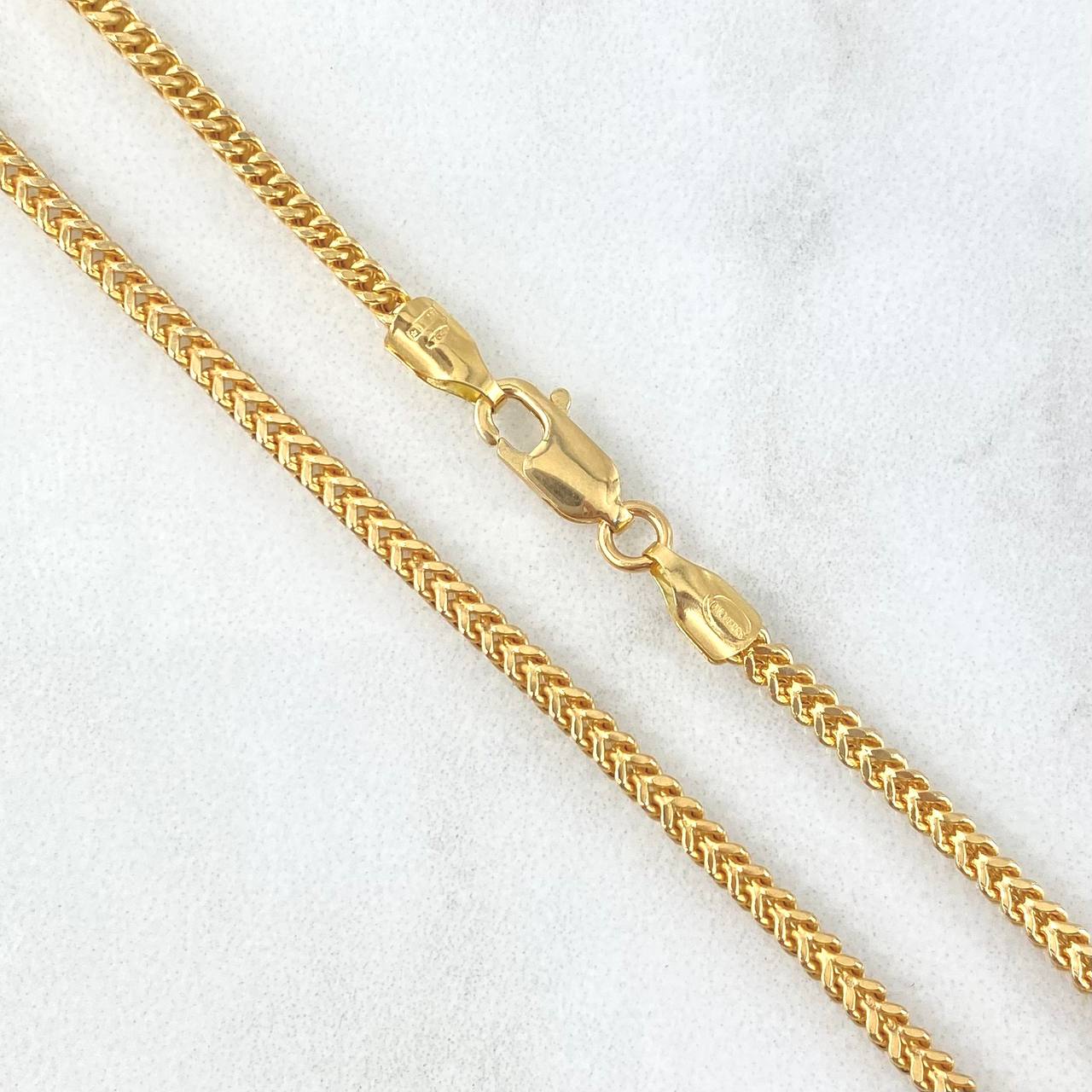 Cadena Franco 8.9gr / 23 1/2 in / 2.12mm Oro Amarillo +3 18K !
