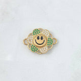 Charm Hardware 4.25gr / 2.3cm / White and Green Zircons Yellow Gold