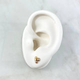 Topos Trio de Bolas 0.7gr / 6mm Circon Blanco Oro Amarillo
