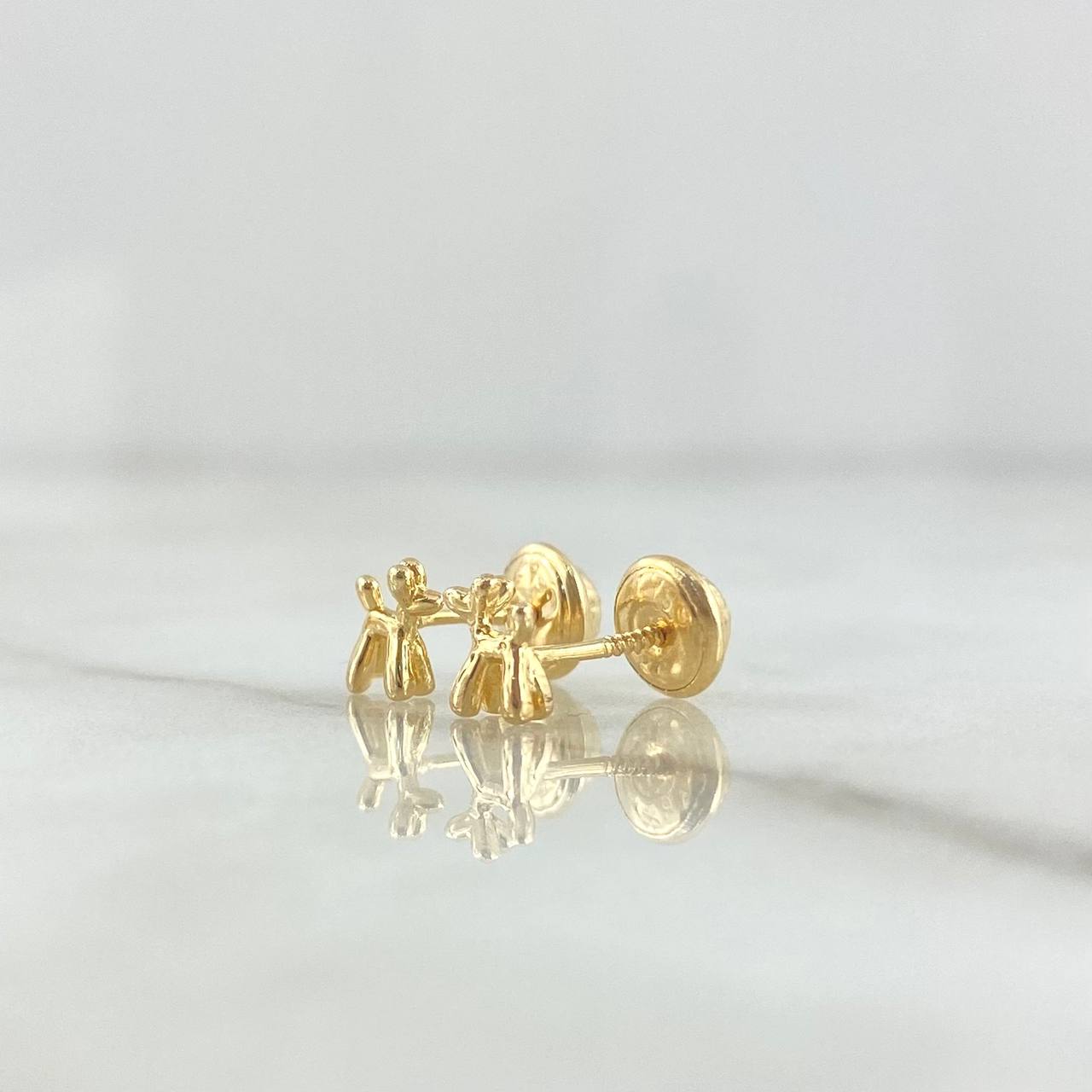 Stud Earrings Dog Balloon 0.85gr / 5mm Smooth Yellow Gold