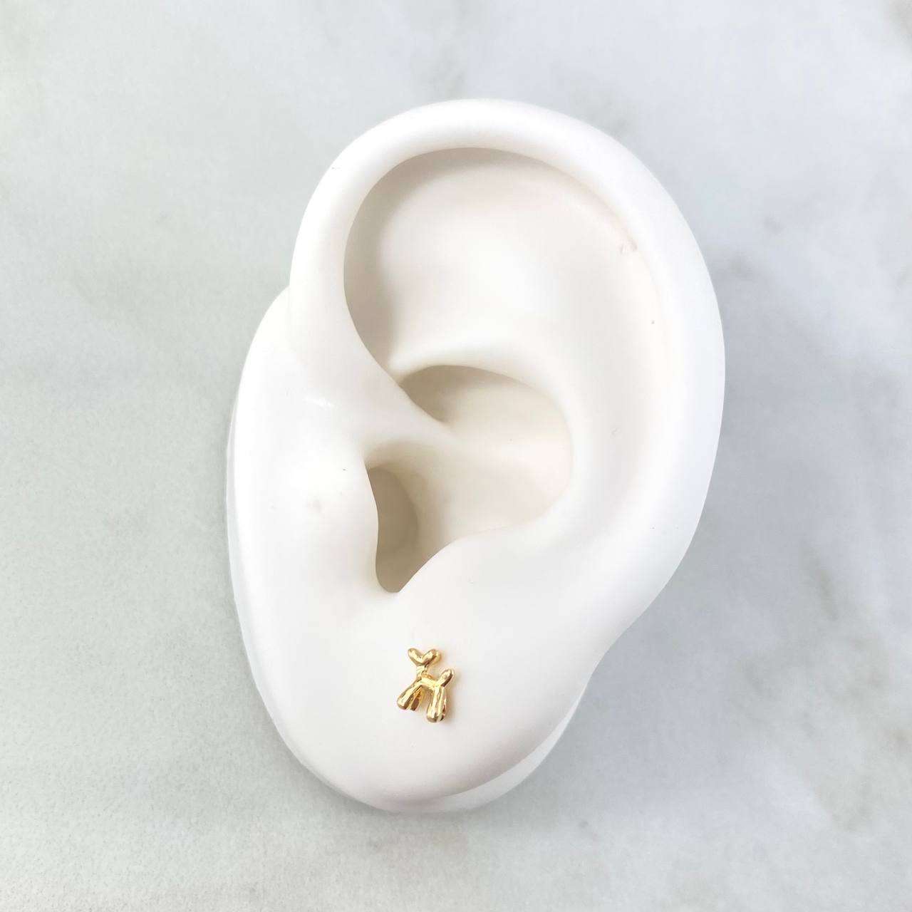 Stud Earrings Dog Balloon 0.85gr / 5mm Smooth Yellow Gold