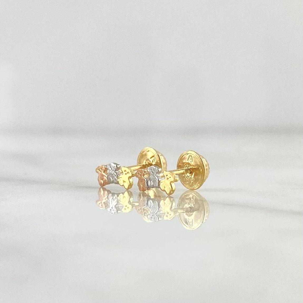 Stud Earrings Trio Osos TS 0.75gr / 8mm Smooth Three Golds