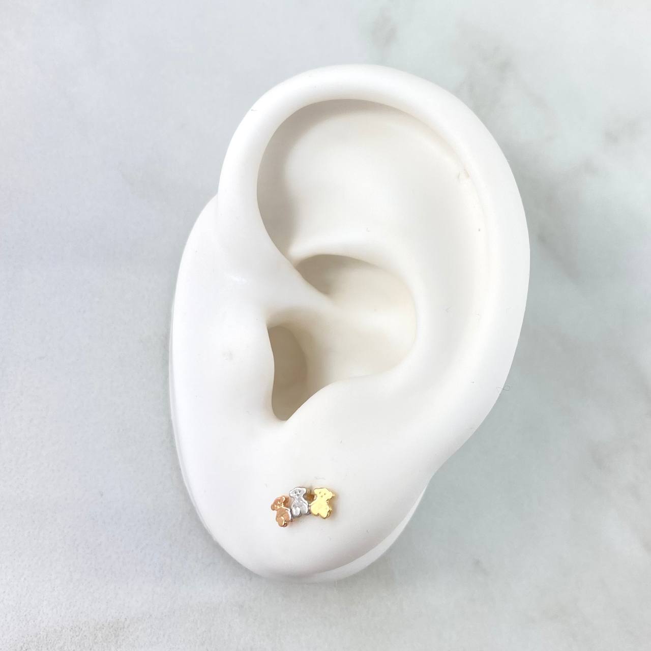Stud Earrings Trio Osos TS 0.75gr / 8mm Smooth Three Golds