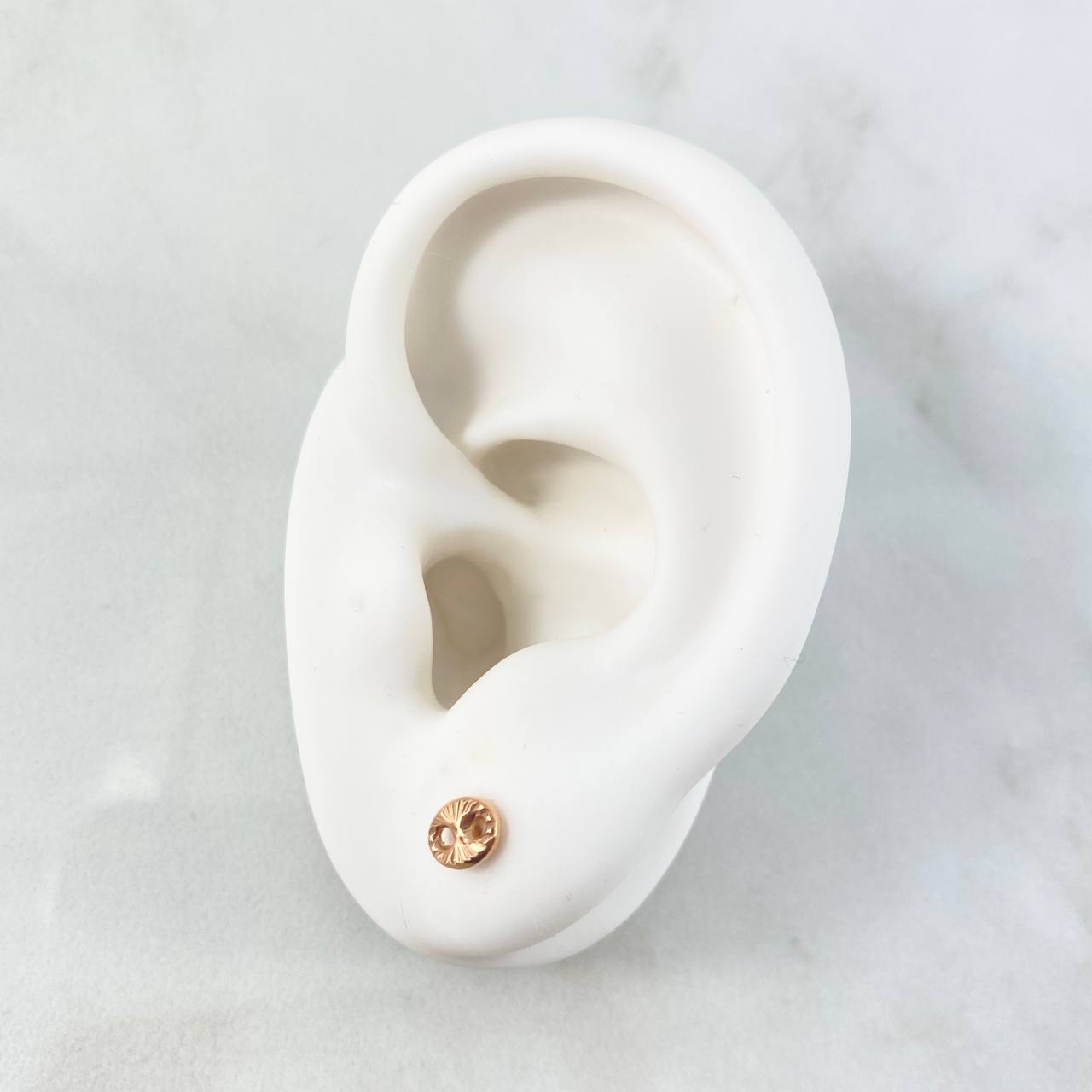 Stud Earrings GC 0.7gr / 6mm Diamond Cut 18K Rose Gold
