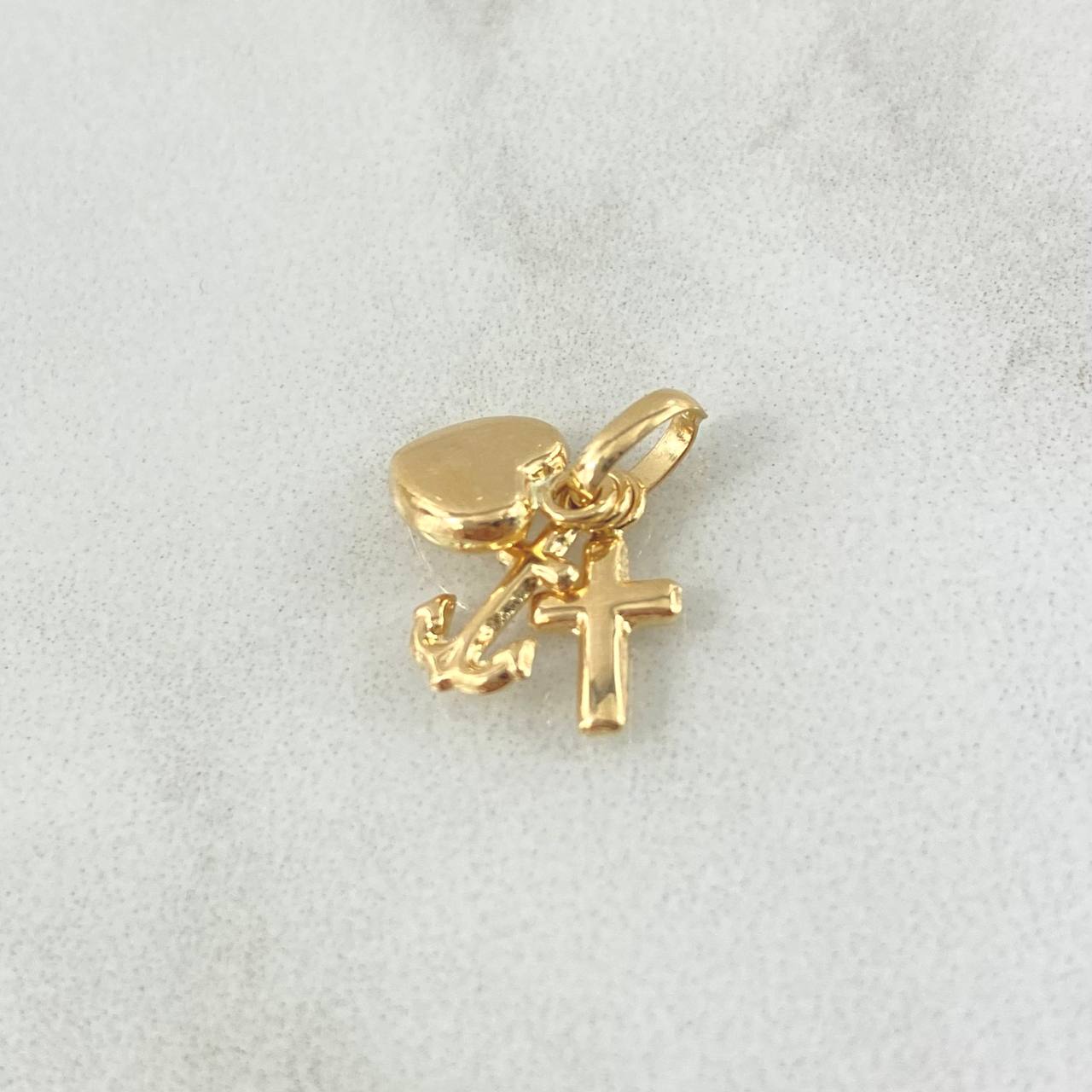Pendant Three Graces 1gr / 2cm / "Cross-Heart-Anchors" 18K Yellow Gold ©