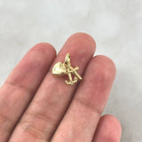 Pendant Three Charms 0.55gr / 1.5cm / "Cross- Heart-Anchored" 18K Yellow Gold ©