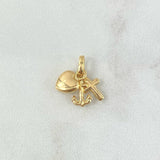 Pendant Three Charms 0.55gr / 1.5cm / "Cross- Heart-Anchored" 18K Yellow Gold ©