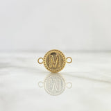 Charm Letter M 0.6gr / 0.7in / Bordered Circle 18K Gold ©