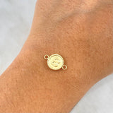 Charm Letter B Matte 0.65gr / 1.7cm-Outlined Circle 18K Yellow Gold