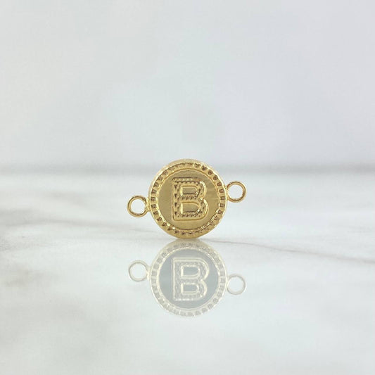 Charm Letter B Matte 0.65gr / 1cm-1.7cm / Yellow Gold 18K Bordered Circle ©