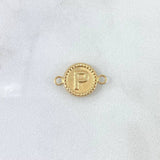 Charm Letter P 0.5gr / 1.6cm / Circular Embroidered Yellow Gold Edge