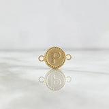 Charm Letter P 0.5gr / 1.6cm / Circular Embroidered Yellow Gold Edge