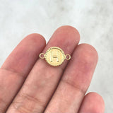 Charm Letter H 0.5gr / 1.6cm / Circular Embroidered Yellow Gold ©